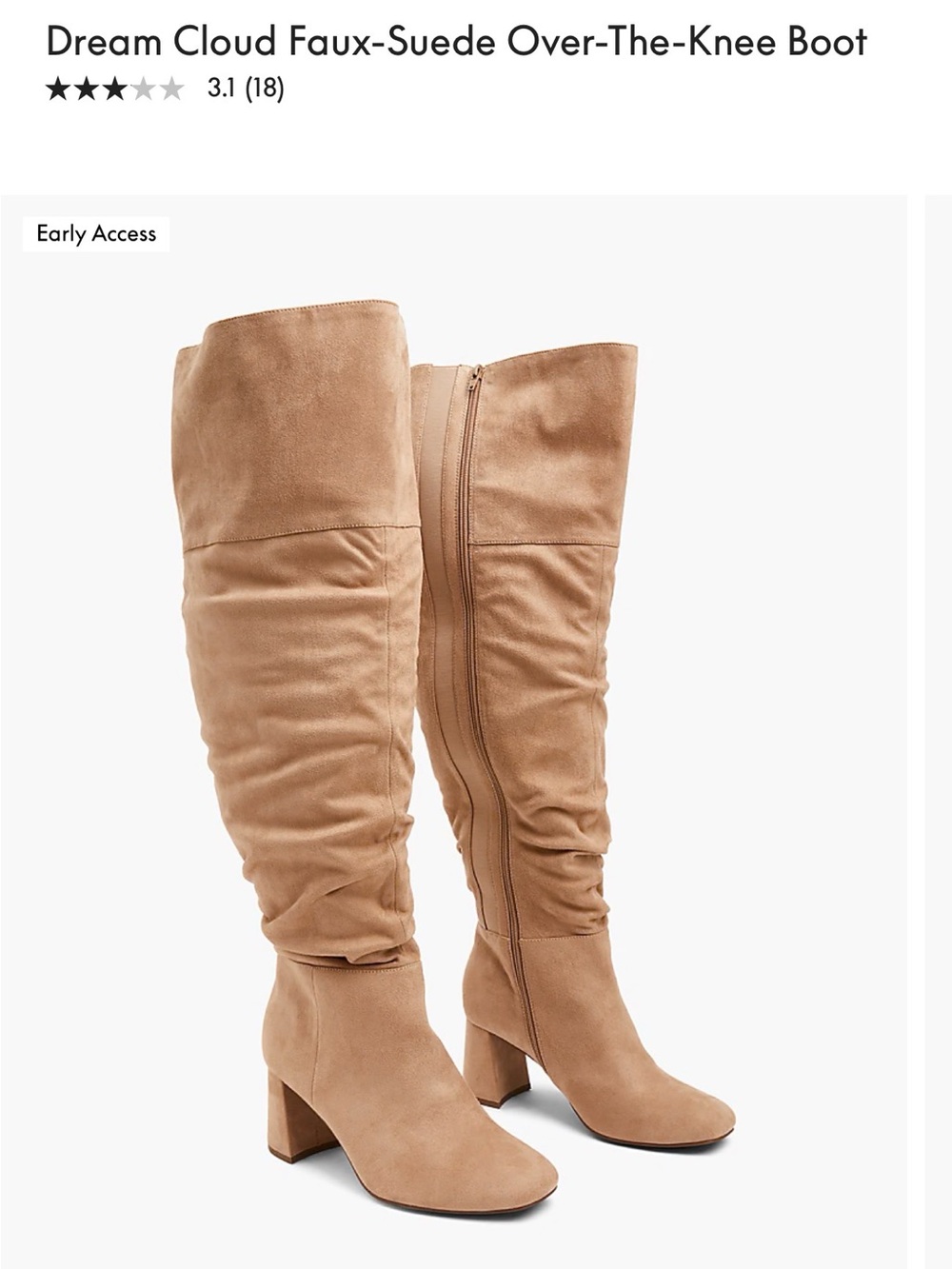 NWT LANE BRYANT WIDE CALF Faux -Suede Over-The-Knee Boot - Tan 10w